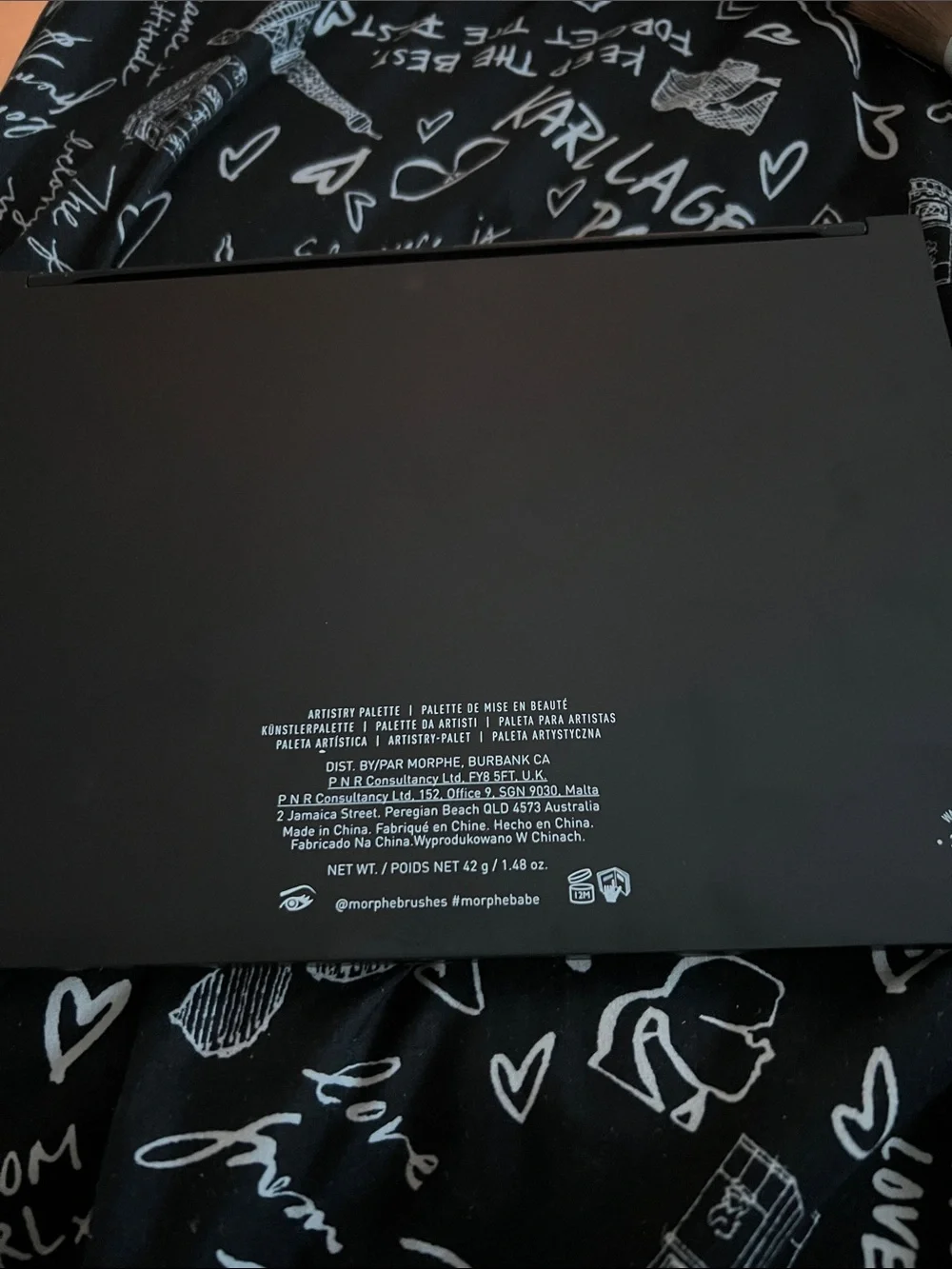 Morphe Black Eyeshadow Palette with Silver Logo